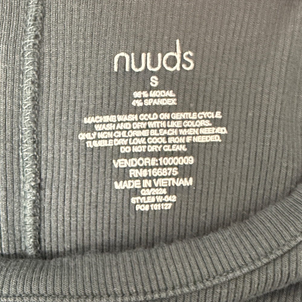 Nuuds Long Sleeve Crewneck Top in Dark Green - Picture 7 of 7
